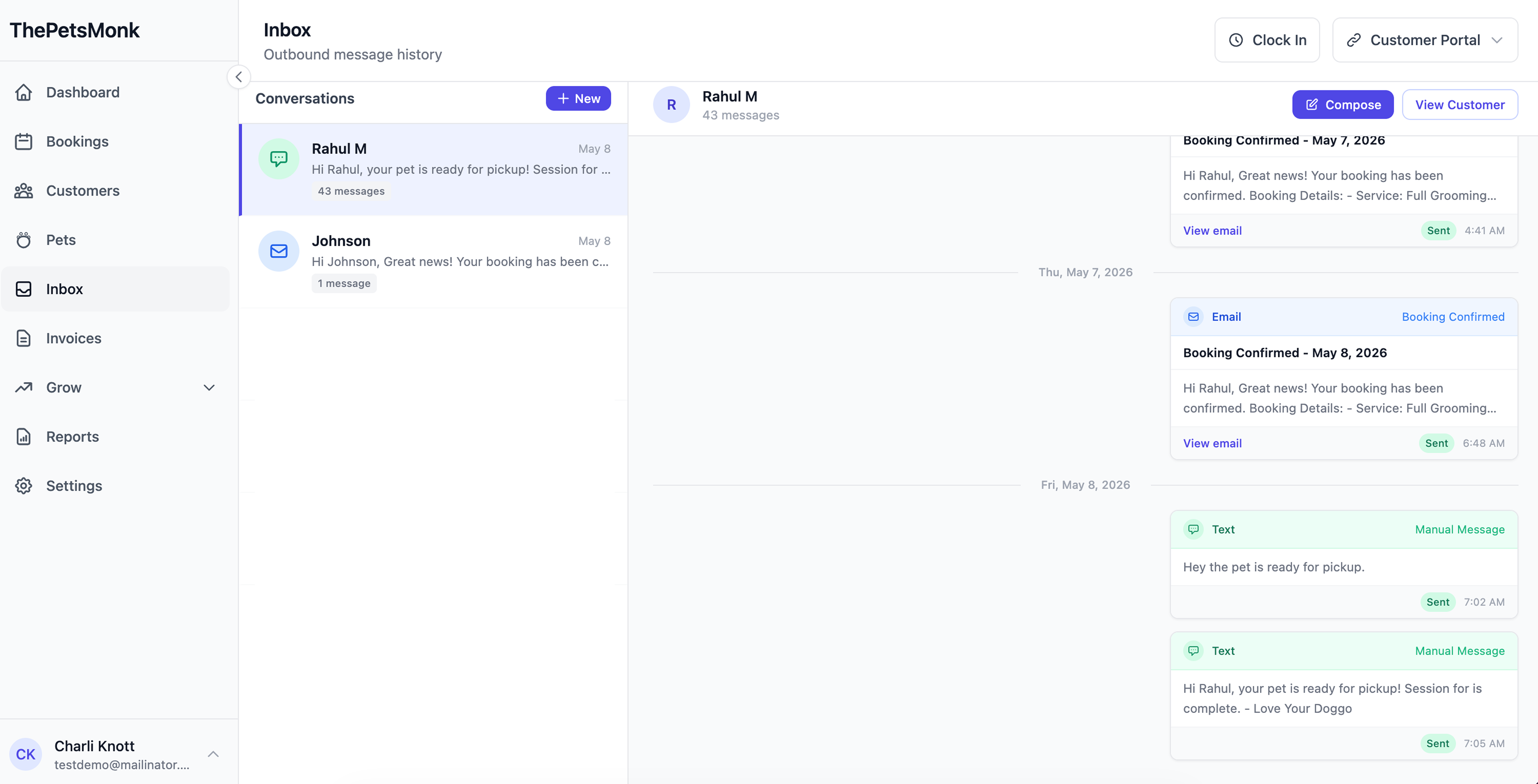 SMS reminders — automated text reminders, two-way replies